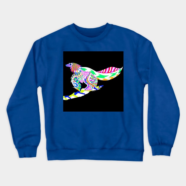 winged dinosaur fossil in magnificent mexican colors Crewneck Sweatshirt by jorge_lebeau